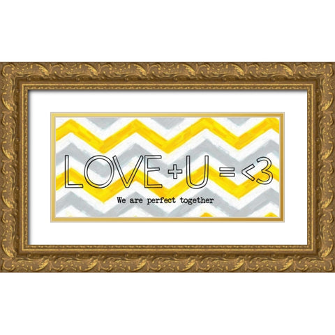 Love Plus Panel Gold Ornate Wood Framed Art Print with Double Matting by Greene, Taylor