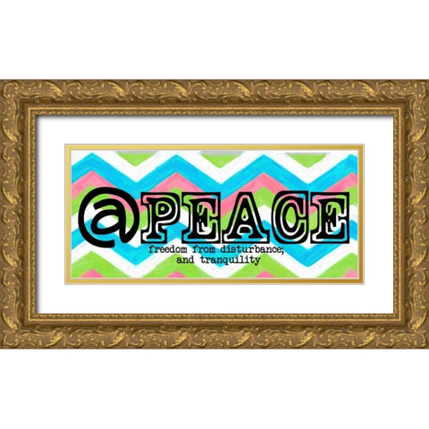 PEACE PANEL Gold Ornate Wood Framed Art Print with Double Matting by Greene, Taylor