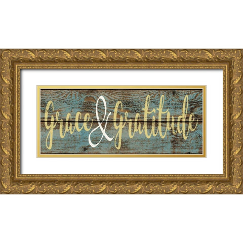 Grace And Gratitude Gold Ornate Wood Framed Art Print with Double Matting by Greene, Taylor
