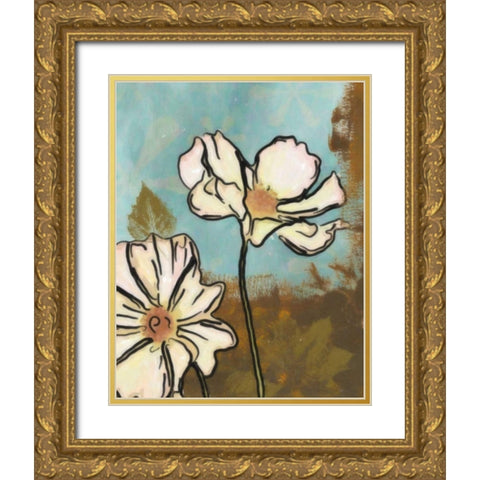 STYLIZED FLORAL II Gold Ornate Wood Framed Art Print with Double Matting by Greene, Taylor