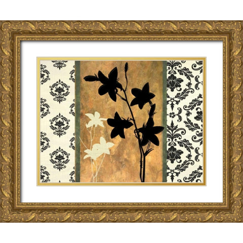GOLDEN BOTANICAL SILHOUETTE Gold Ornate Wood Framed Art Print with Double Matting by Greene, Taylor