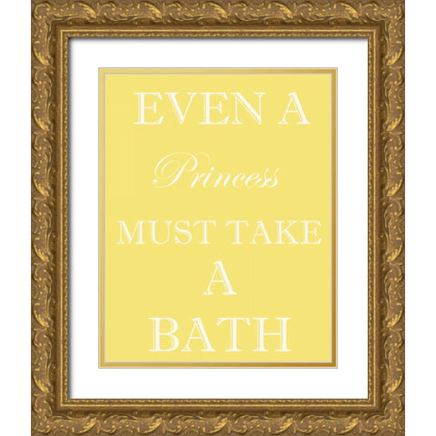 PRINCESS MUST BATHE Gold Ornate Wood Framed Art Print with Double Matting by Greene, Taylor