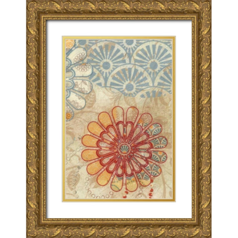 FLORA TRANCE V Gold Ornate Wood Framed Art Print with Double Matting by Greene, Taylor