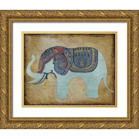 ELEGANT PACHYDERM Gold Ornate Wood Framed Art Print with Double Matting by Greene, Taylor