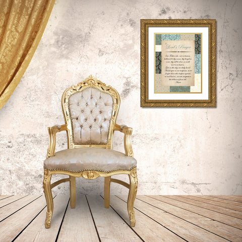 OUR FATHER BLUE Gold Ornate Wood Framed Art Print with Double Matting by Greene, Taylor