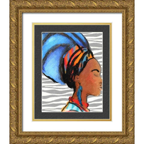 Ebony Beauty II Gold Ornate Wood Framed Art Print with Double Matting by Greene, Taylor