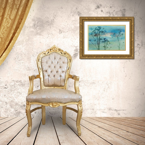 Botanical Silhouette Gold Ornate Wood Framed Art Print with Double Matting by Greene, Taylor
