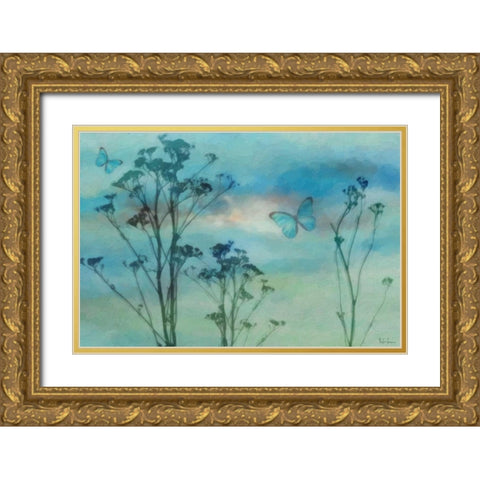 Botanical Silhouette Gold Ornate Wood Framed Art Print with Double Matting by Greene, Taylor