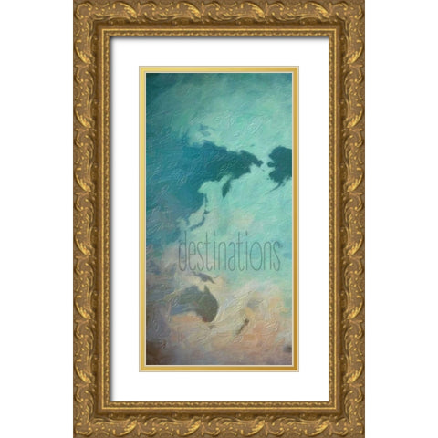 Destinations 1 Gold Ornate Wood Framed Art Print with Double Matting by Greene, Taylor