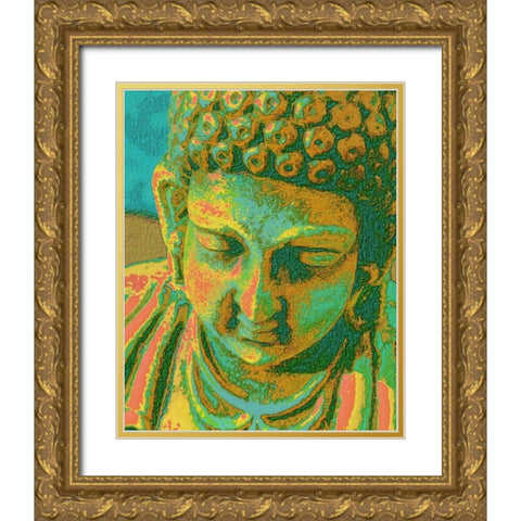 Modern Buddah Gold Ornate Wood Framed Art Print with Double Matting by Greene, Taylor