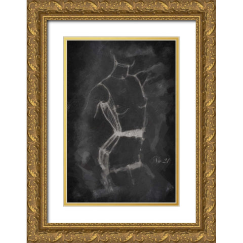 Model Sketch 21 Gold Ornate Wood Framed Art Print with Double Matting by Greene, Taylor