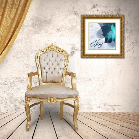 Watercolor Joy Gold Ornate Wood Framed Art Print with Double Matting by Greene, Taylor