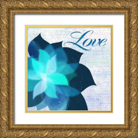 Watercolor Love Gold Ornate Wood Framed Art Print with Double Matting by Greene, Taylor