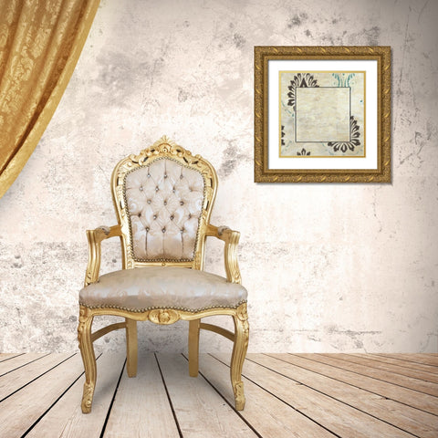 Medallion With Center Gold Ornate Wood Framed Art Print with Double Matting by Greene, Taylor