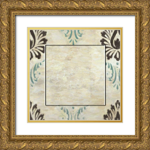 Medallion With Center 2 Gold Ornate Wood Framed Art Print with Double Matting by Greene, Taylor