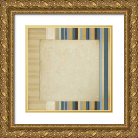 Striipes 1 Gold Ornate Wood Framed Art Print with Double Matting by Greene, Taylor