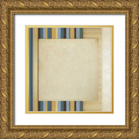 Striipes 2 Gold Ornate Wood Framed Art Print with Double Matting by Greene, Taylor