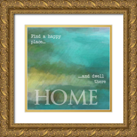 HOME Gold Ornate Wood Framed Art Print with Double Matting by Greene, Taylor