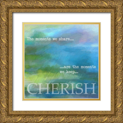 CHERISH Gold Ornate Wood Framed Art Print with Double Matting by Greene, Taylor