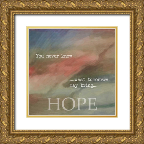 HOPE Gold Ornate Wood Framed Art Print with Double Matting by Greene, Taylor