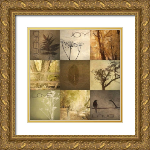 SILHOUTTE BEAUTY 9 PATCH A Gold Ornate Wood Framed Art Print with Double Matting by Greene, Taylor