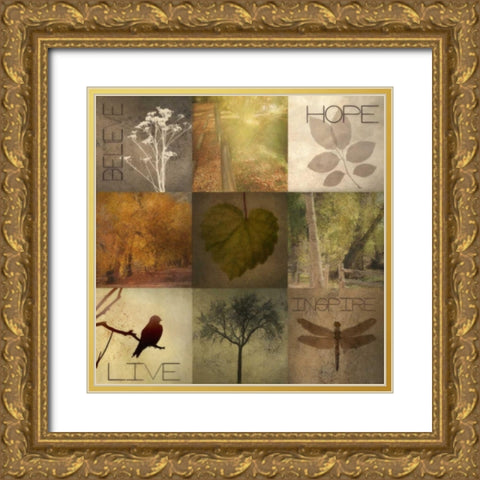 Silhouette Beauty 3 Gold Ornate Wood Framed Art Print with Double Matting by Greene, Taylor