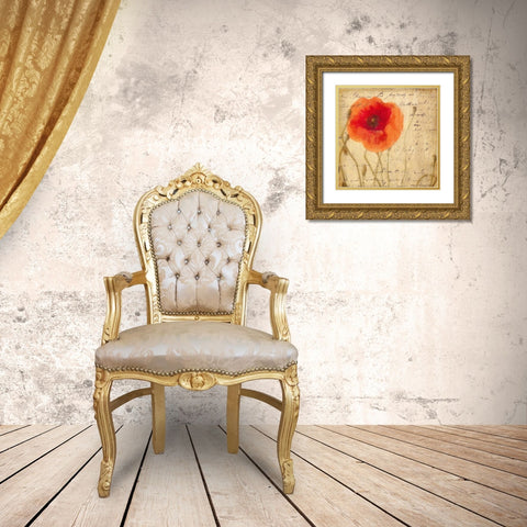 POPPY SCRIPT I Gold Ornate Wood Framed Art Print with Double Matting by Greene, Taylor