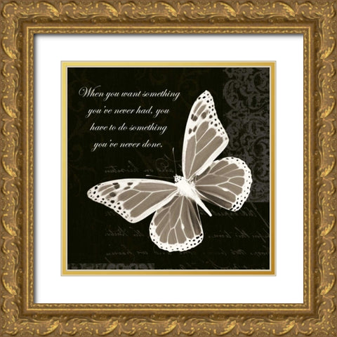 Inspire Butterfly Gold Ornate Wood Framed Art Print with Double Matting by Greene, Taylor