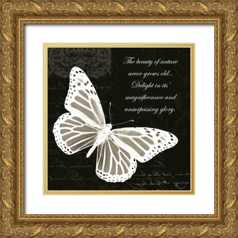 Beauty Butterfly Gold Ornate Wood Framed Art Print with Double Matting by Greene, Taylor