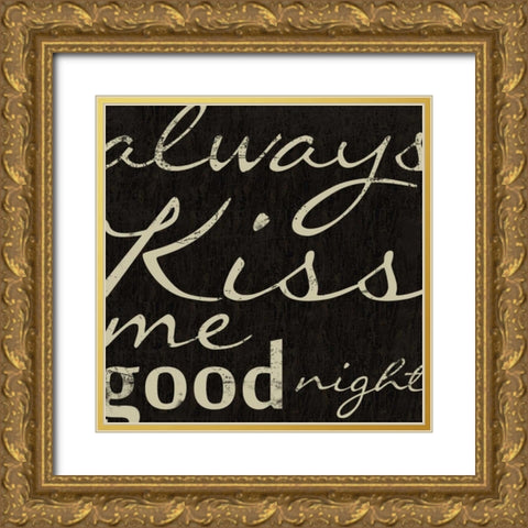 GOOD NIGHT Gold Ornate Wood Framed Art Print with Double Matting by Greene, Taylor