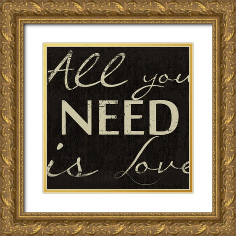 LOVE Gold Ornate Wood Framed Art Print with Double Matting by Greene, Taylor