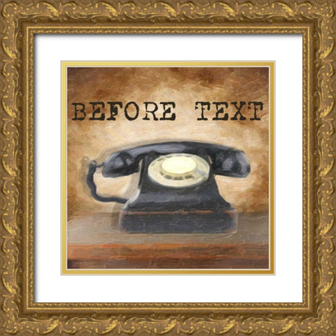 BEFORE TEXT Gold Ornate Wood Framed Art Print with Double Matting by Greene, Taylor