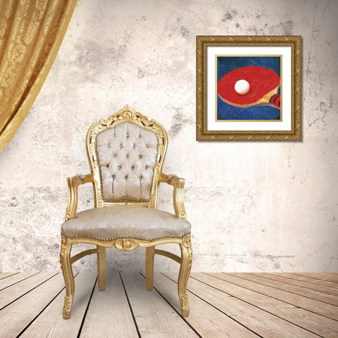 GAMING PING PONG Gold Ornate Wood Framed Art Print with Double Matting by Greene, Taylor
