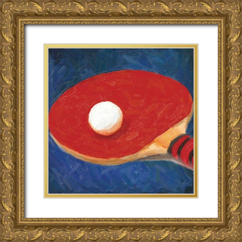 GAMING PING PONG Gold Ornate Wood Framed Art Print with Double Matting by Greene, Taylor