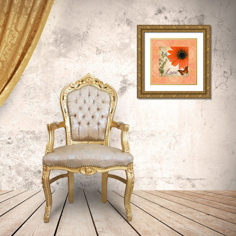 Floral Rhapsody Square I Gold Ornate Wood Framed Art Print with Double Matting by Greene, Taylor