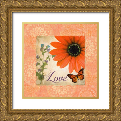 Floral Rhapsody Square I Gold Ornate Wood Framed Art Print with Double Matting by Greene, Taylor