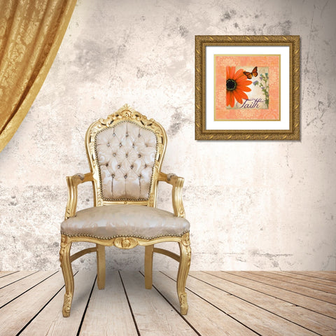 Floral Rhapsody Square II Gold Ornate Wood Framed Art Print with Double Matting by Greene, Taylor