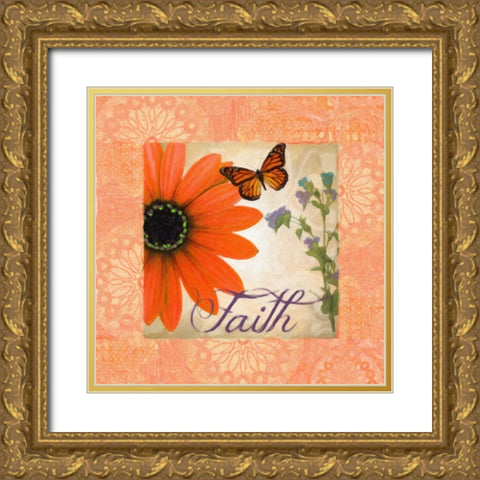 Floral Rhapsody Square II Gold Ornate Wood Framed Art Print with Double Matting by Greene, Taylor