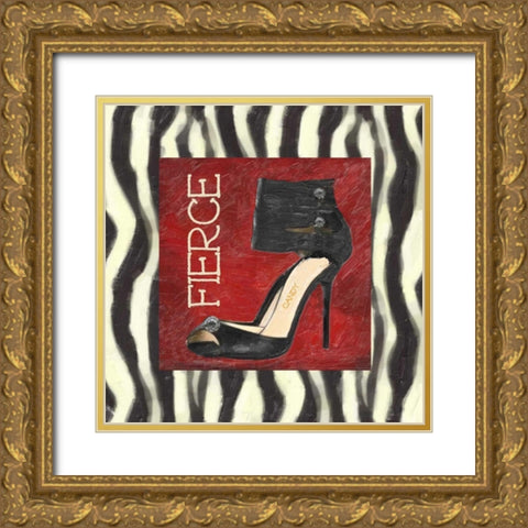 FIERCE SHOE A Gold Ornate Wood Framed Art Print with Double Matting by Greene, Taylor