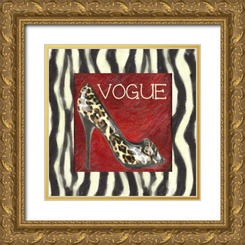 VOGUE SHOE B Gold Ornate Wood Framed Art Print with Double Matting by Greene, Taylor
