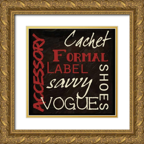 Fashion Patch S2 Gold Ornate Wood Framed Art Print with Double Matting by Greene, Taylor