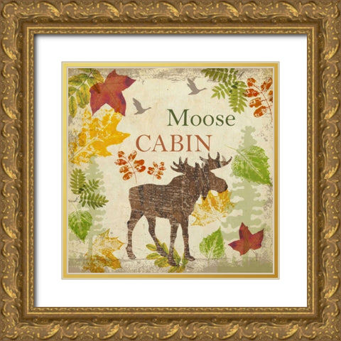MOOSE CABIN C1 Gold Ornate Wood Framed Art Print with Double Matting by Greene, Taylor