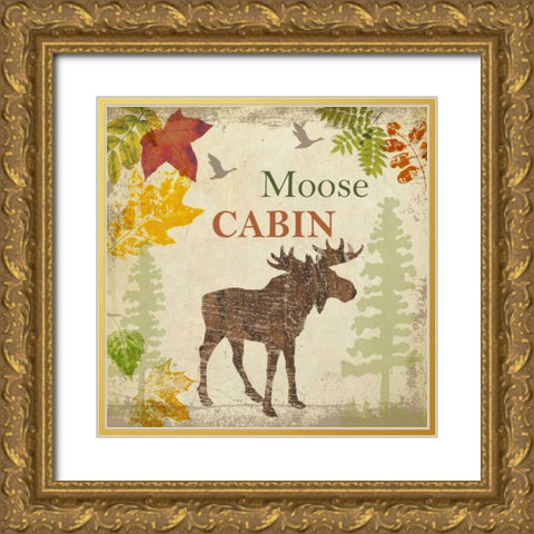 MOOSE CABIN Gold Ornate Wood Framed Art Print with Double Matting by Greene, Taylor