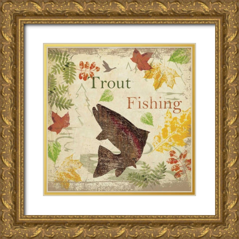 TROUT TEVERN D1 Gold Ornate Wood Framed Art Print with Double Matting by Greene, Taylor