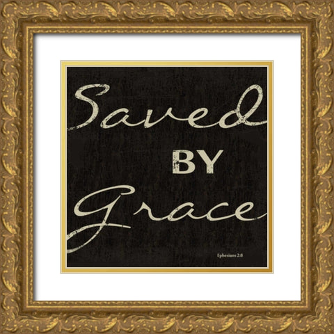 SAVED BY GRACE Gold Ornate Wood Framed Art Print with Double Matting by Greene, Taylor