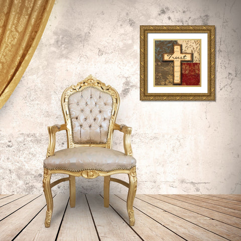 TRUST Gold Ornate Wood Framed Art Print with Double Matting by Greene, Taylor
