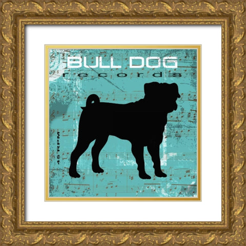 BULL DOG B1 Gold Ornate Wood Framed Art Print with Double Matting by Greene, Taylor