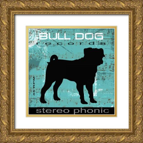 BULL DOG B Gold Ornate Wood Framed Art Print with Double Matting by Greene, Taylor
