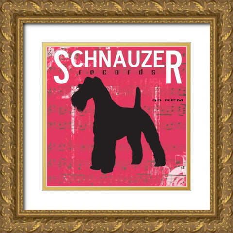 Schnauzer Gold Ornate Wood Framed Art Print with Double Matting by Greene, Taylor