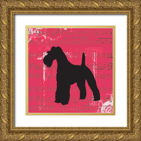 Schnauzer D2 Gold Ornate Wood Framed Art Print with Double Matting by Greene, Taylor